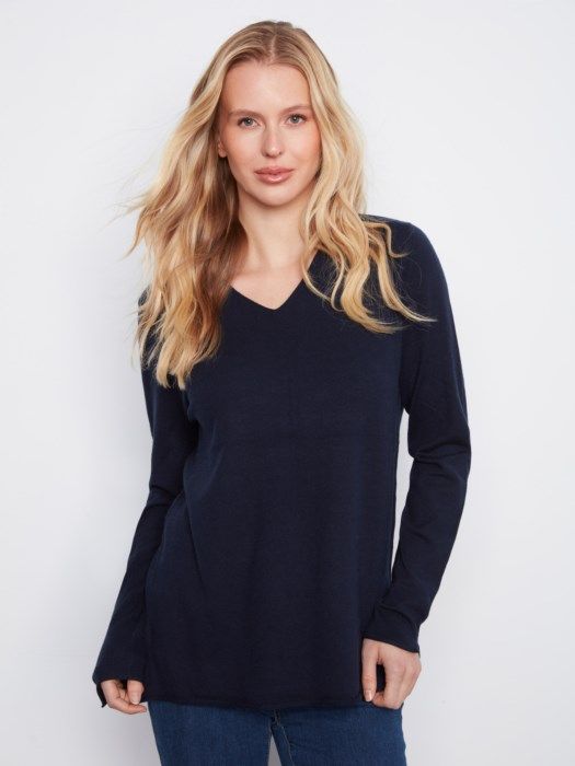Charlie B V-Neck Sweater C2279RPR-464A-117