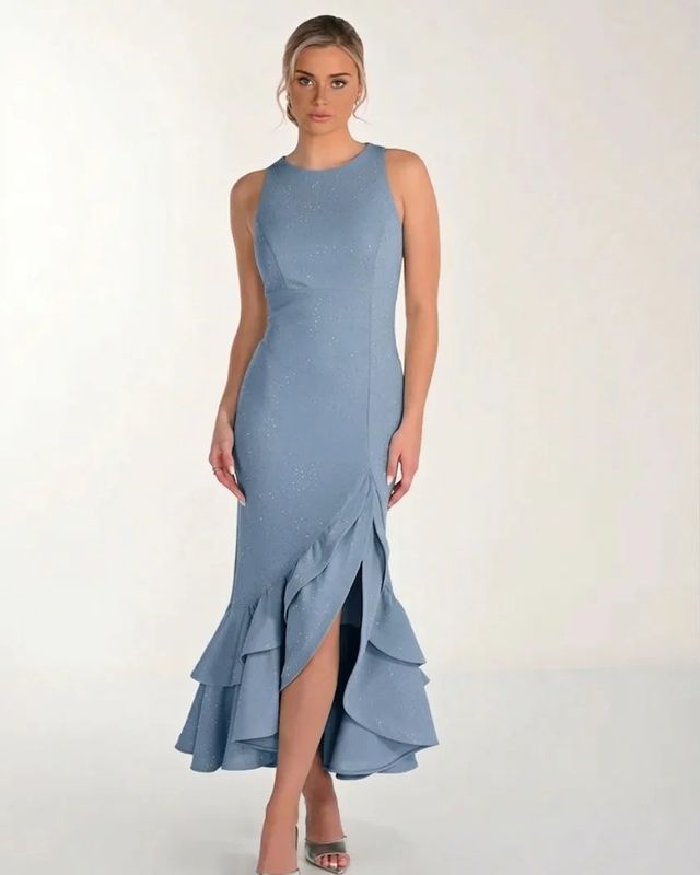 Lyman Sparkle Maxi Dress w/ Ruffle 268240