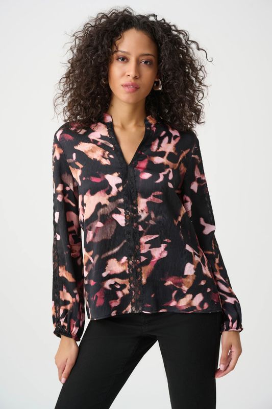 Ribkoff Satin Abstract Print Top 263201-178