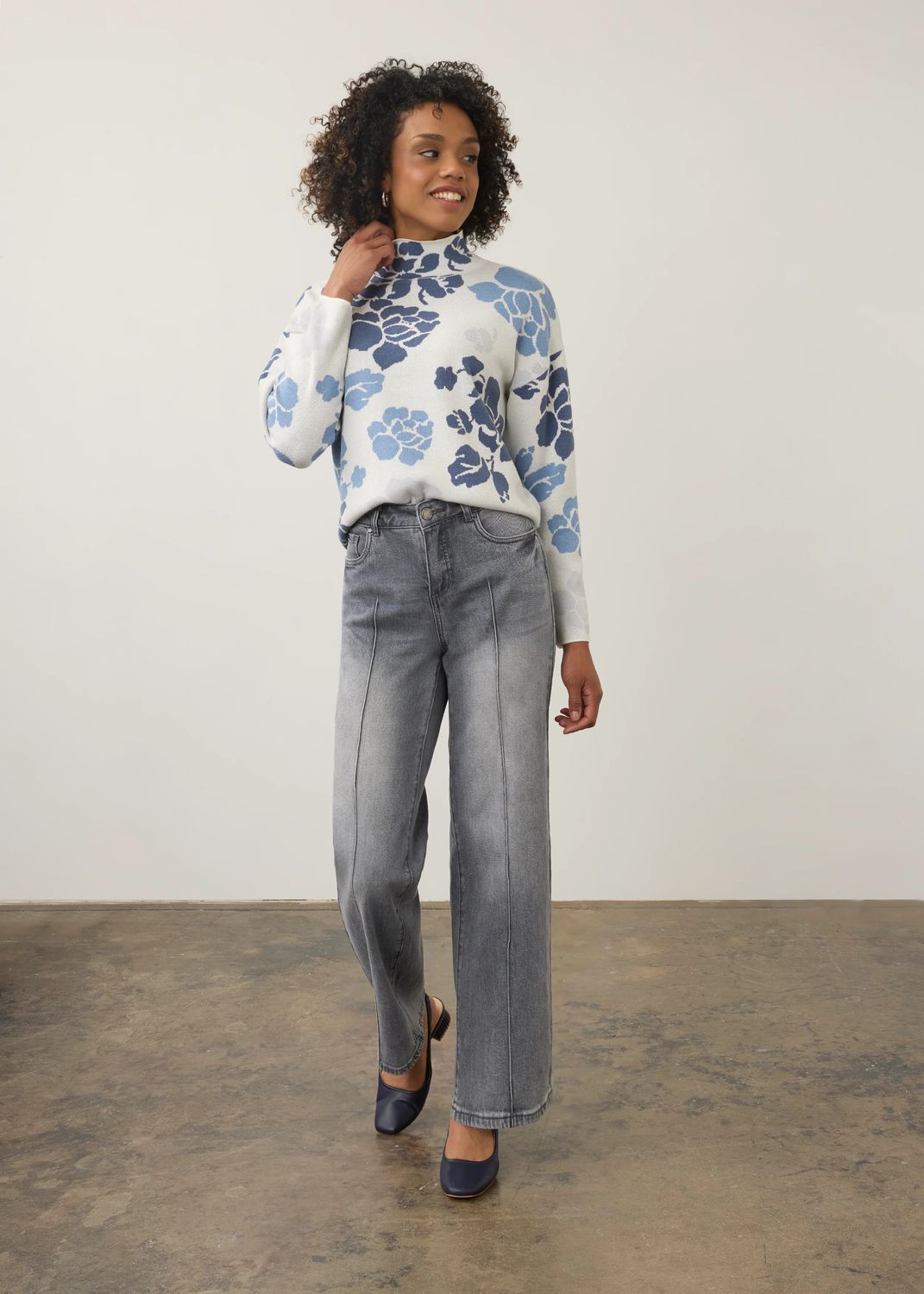 FDJ Olivia Pintuck Wide Leg Denim - 2200449