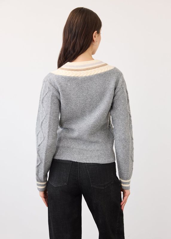 FDJ Sparkle V-Neck Sweater 1091876
