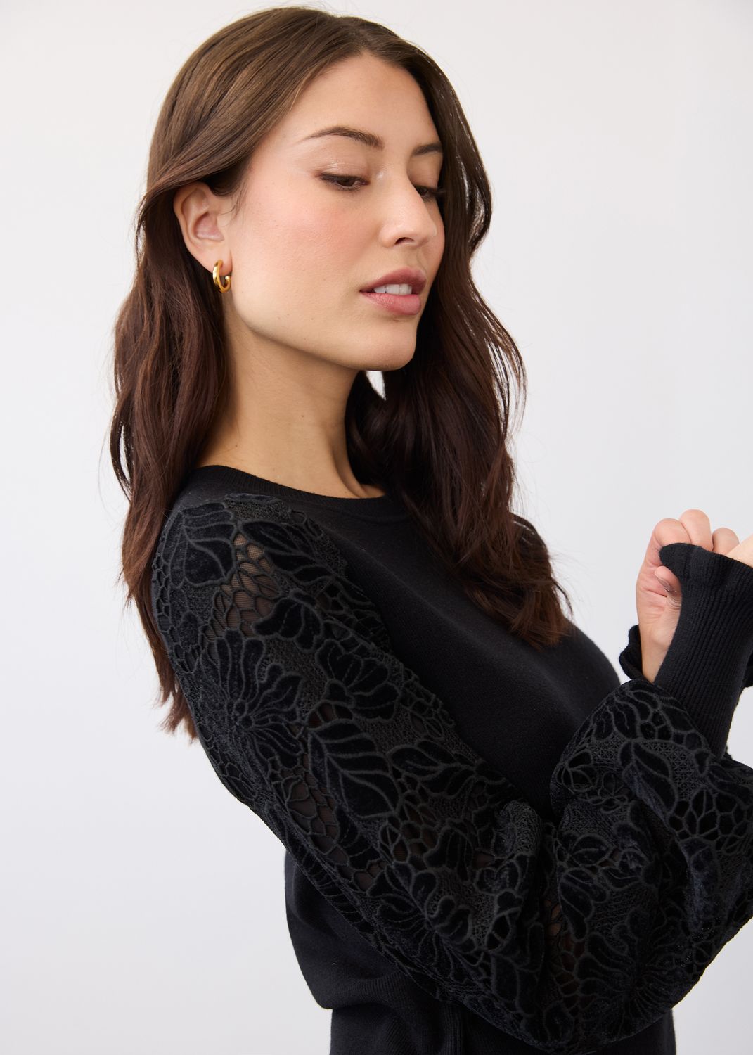 FDJ Sweater w/ Velvet Sleeves 10015203