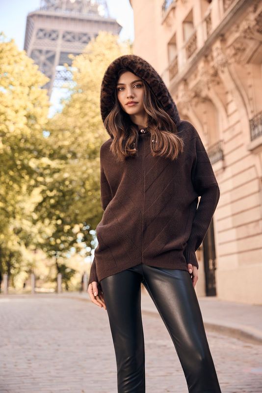 Lyman Hooded Sweater w/ Trim 263785