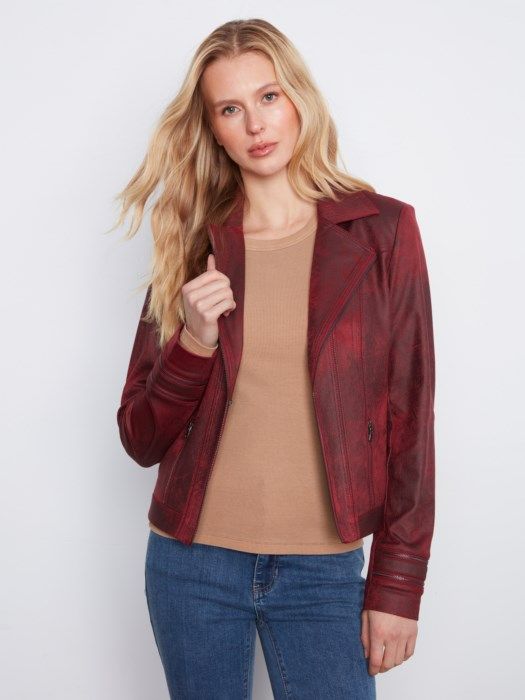 Charlie B Vintage Faux Leather Jacket C6231YR-869A-320