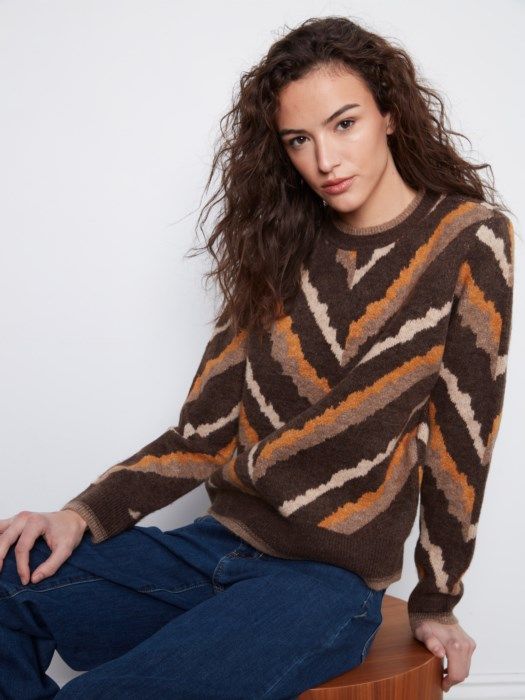 Charlie B Chevron Sweater C2053-721C-P218