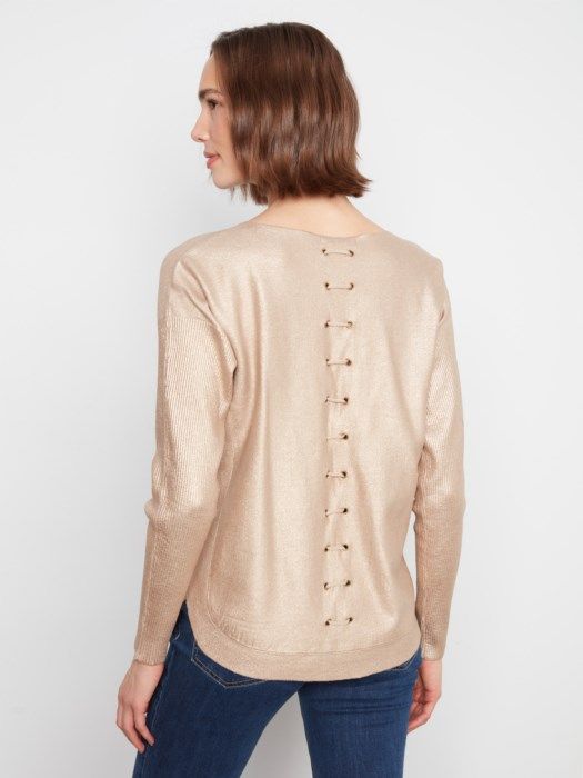 Charlie B Sweater w/ Back Lace C2170A-464A-P936