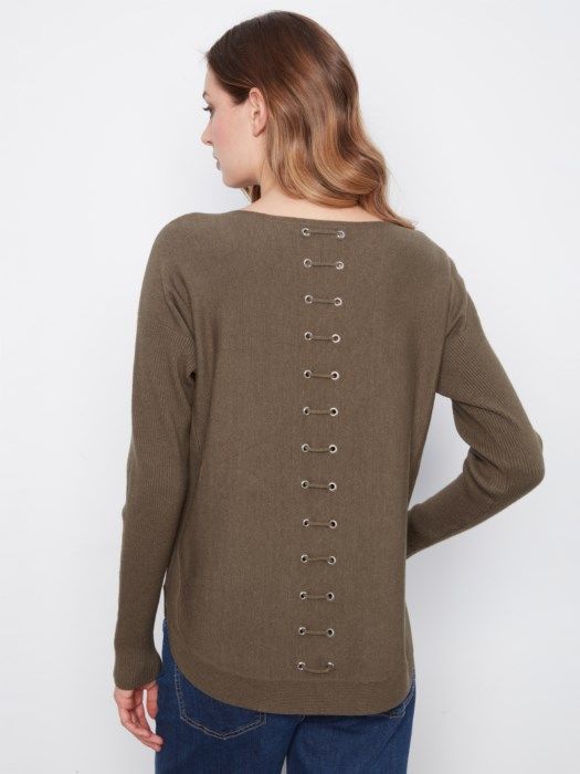 Charlie B Sweater w/ Back Lace C2170ZR-464A-430