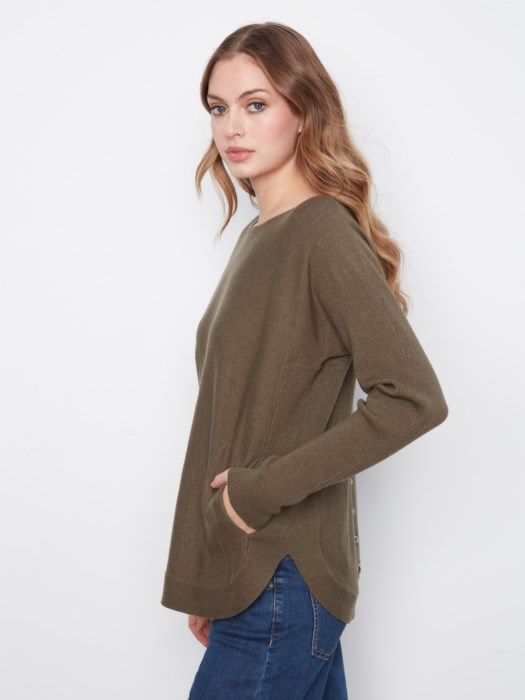 Charlie B Sweater w/ Back Lace C2170ZR-464A-430