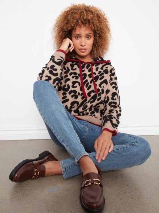 Charlie B Printed Hoodie Sweater C2436J-690C-P236