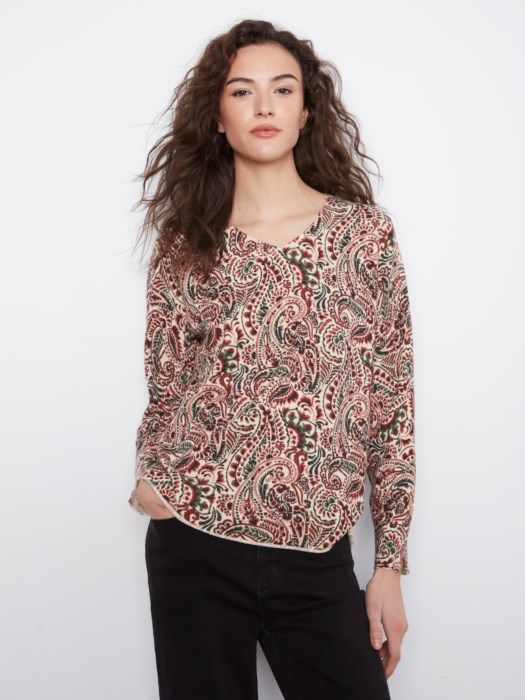 Charlie B V-Neck Sweater C2279PT-464A-P448