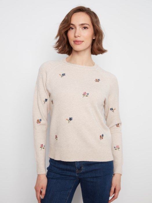 Charlie B Floral Sweater C2848E-736A-P530