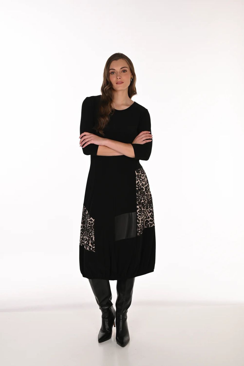 Lyman Animal Print Midi Dress 263277