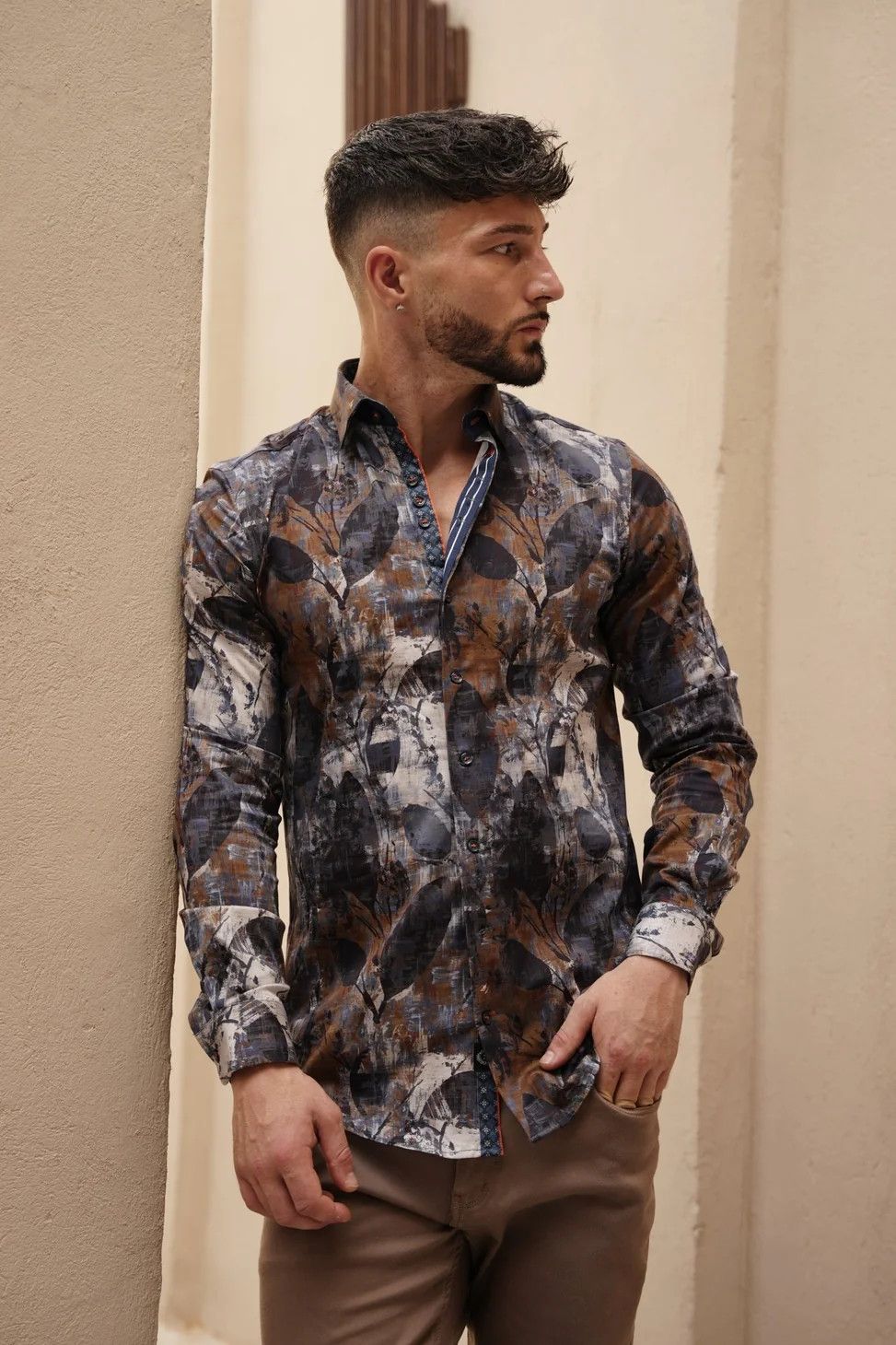 Au Noir L/S Cotton Stretch Shirt - Jasper
