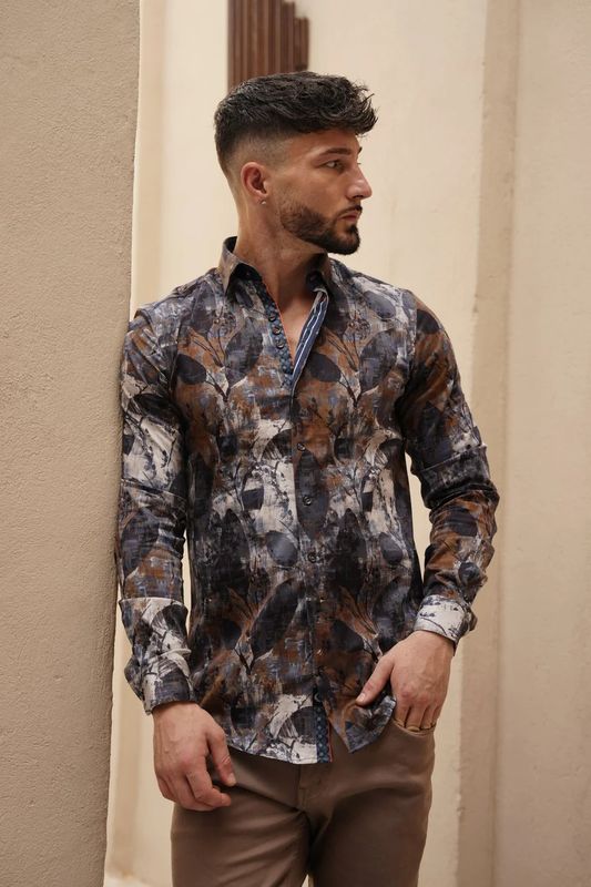Au Noir L/S Cotton Stretch Shirt - Jasper