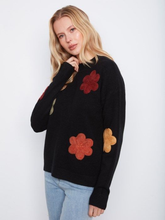 Charlie B Appliqué Sweater C2012-736A-P001