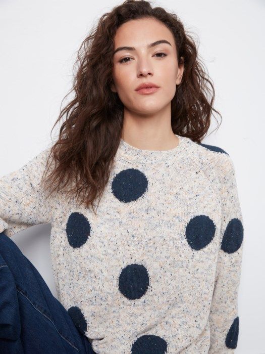 Charlie B Polka Dot Sweater C2039-657C-P374