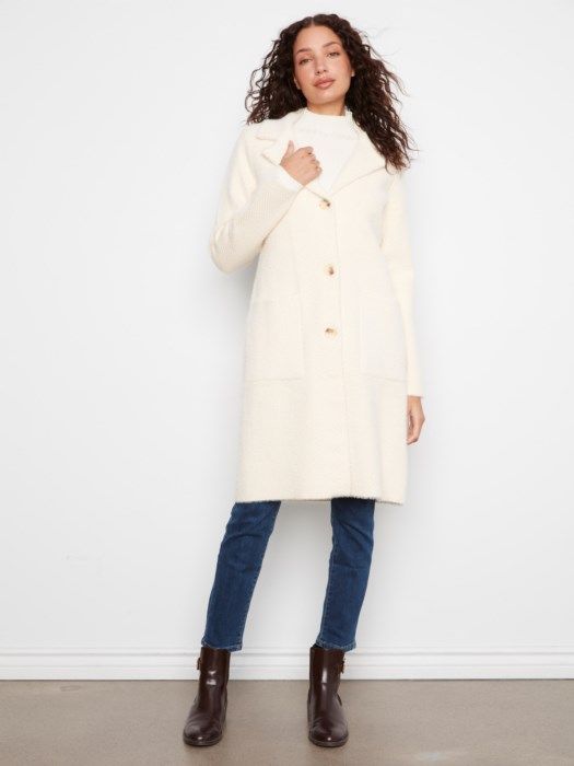 Charlie B Long Knit Coatigan C6326RR-756C-276