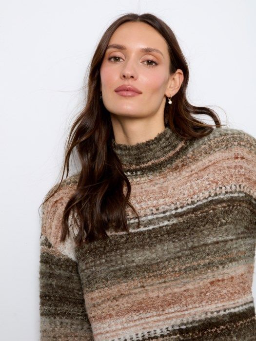 Charlie B High-Low Mock Sweater C2067-747C-P403