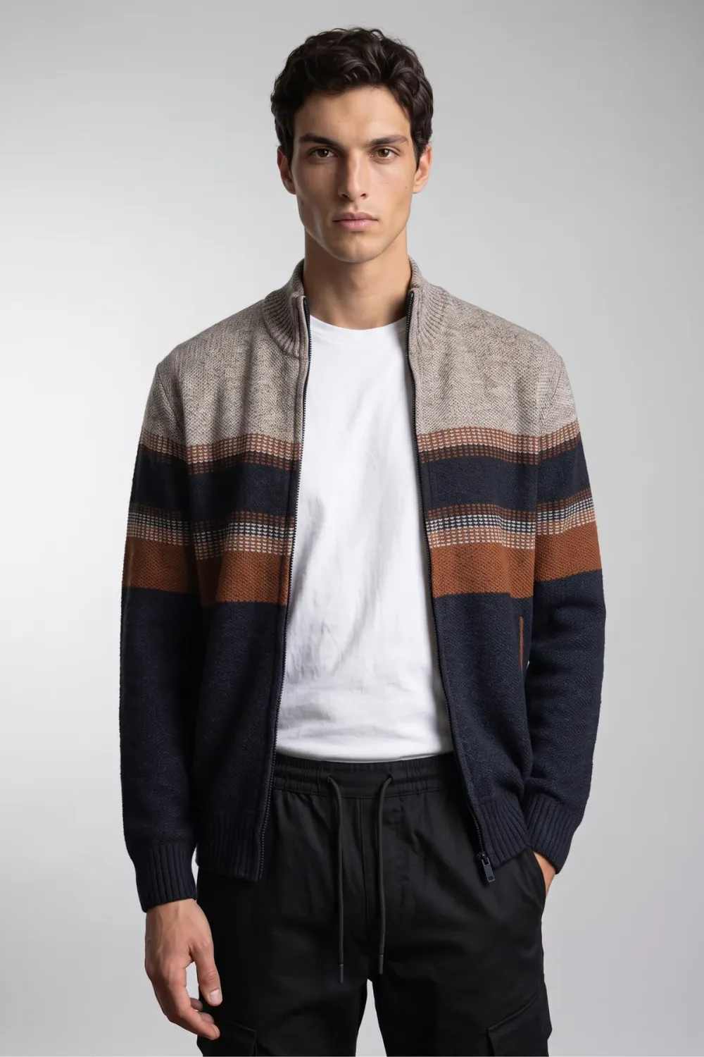 Point Zero Bonded Full Zip Sweater - 7768608