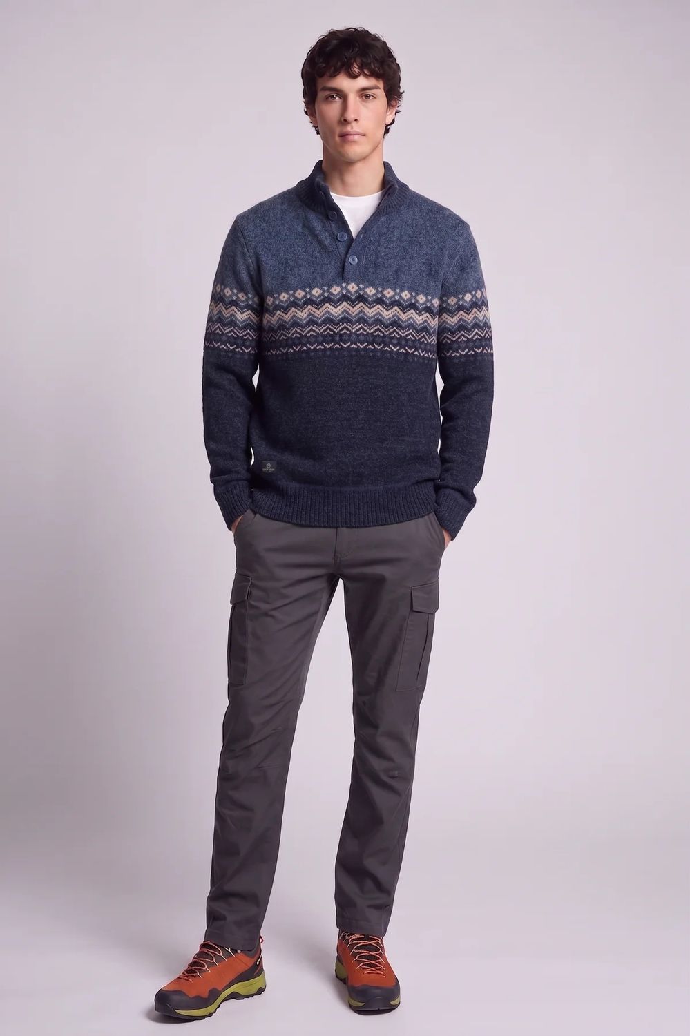 Point Zero Mock Button Collar Sweater 7768700