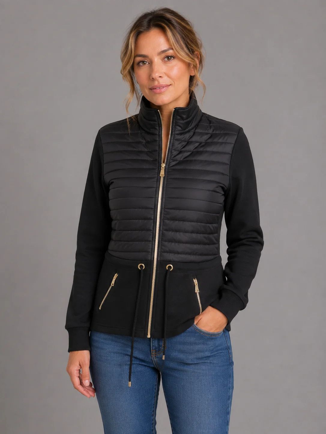 Orly Mix Media Sweater Jacket 262207