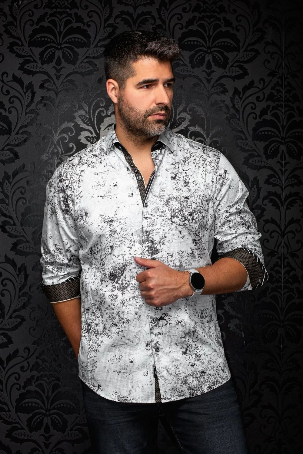 Au Noir L/S Cotton Stretch Shirt - Bari