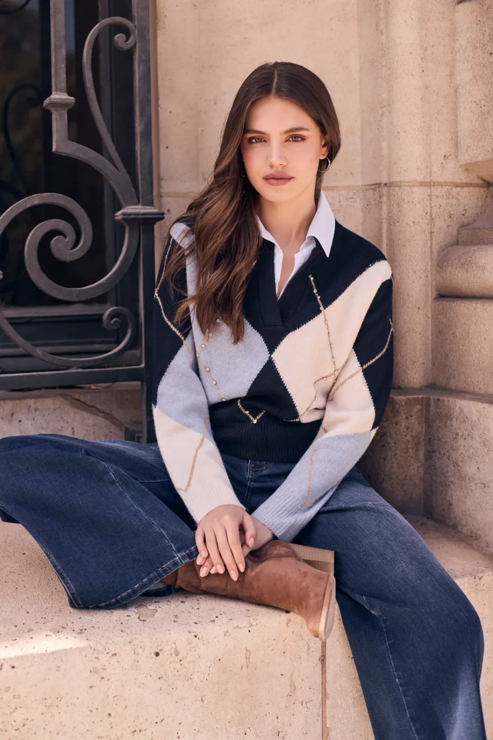 Lyman V-neck Knitted Pullover Style 264853