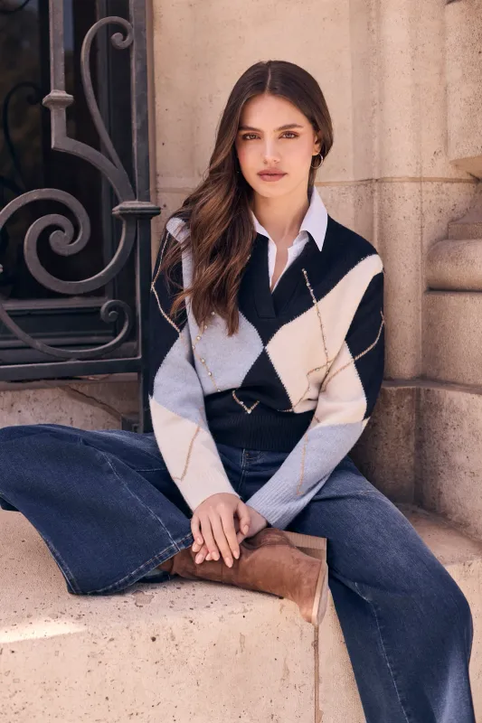 Lyman V-neck Knitted Pullover Style 264853