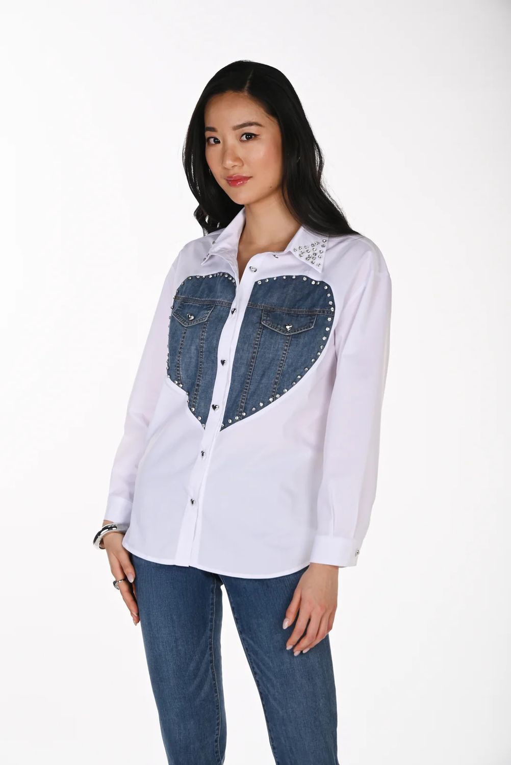 Lyman Blouse w/ Denim Heart 264854