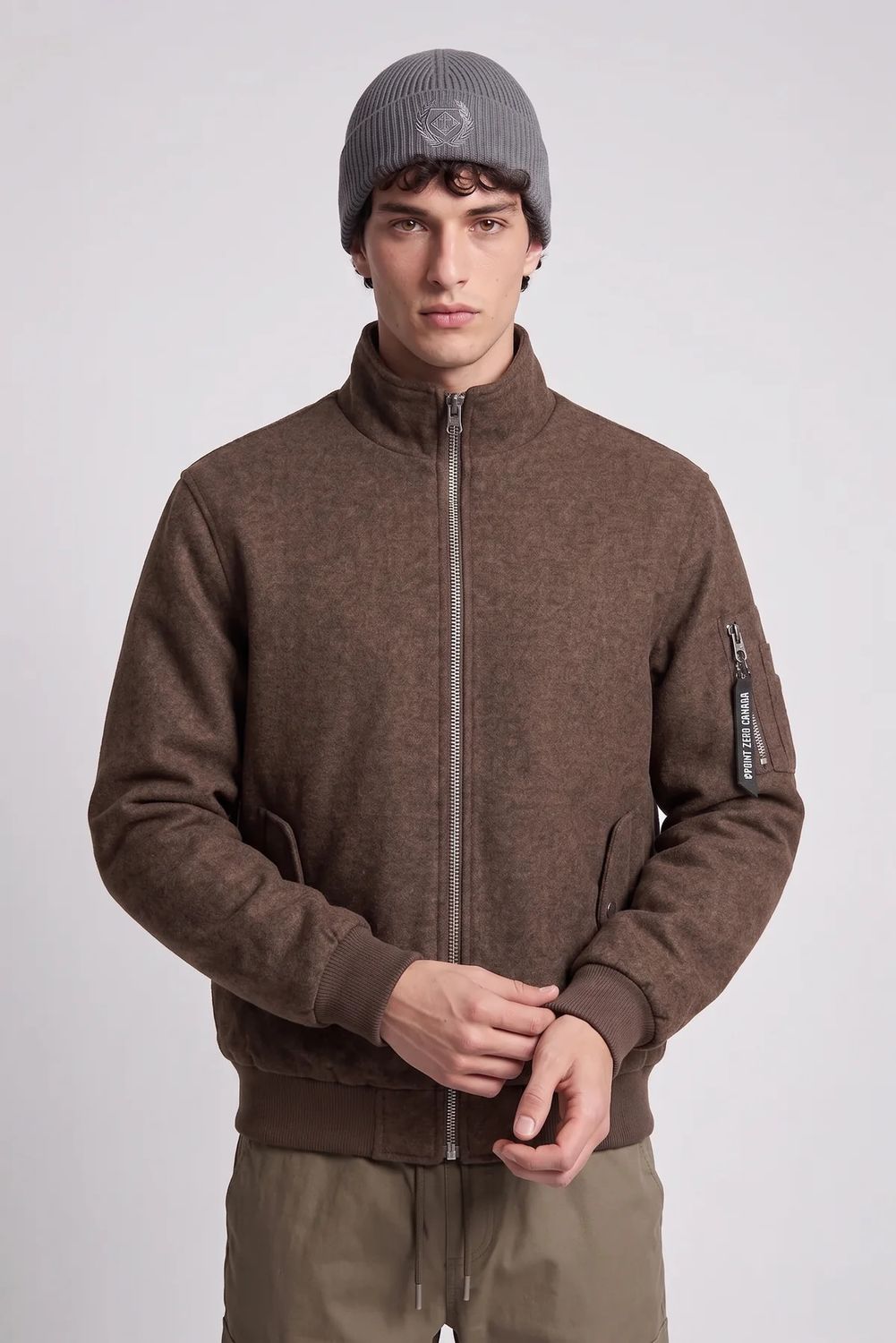 Point Zero Melton Bomber Jacket - 7768429