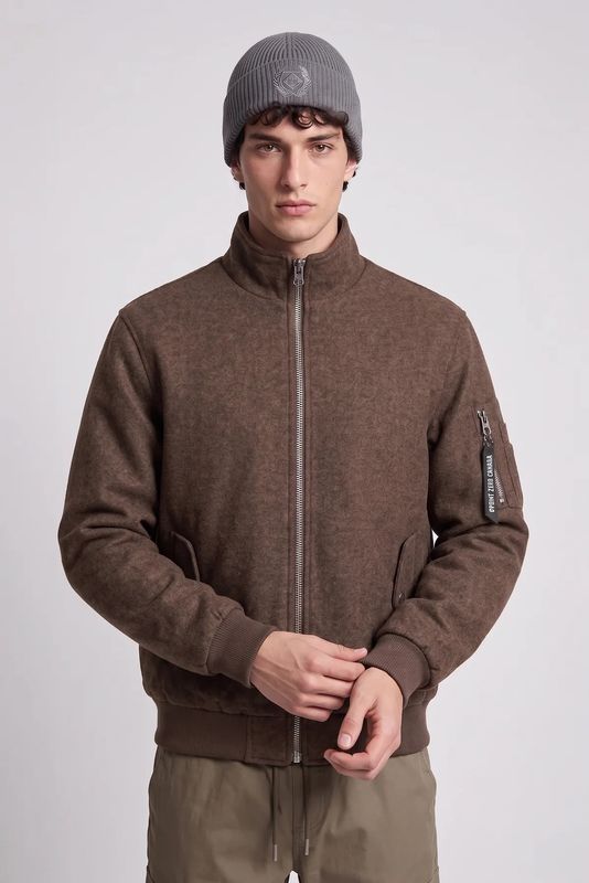 Point Zero Melton Bomber Jacket - 7768429