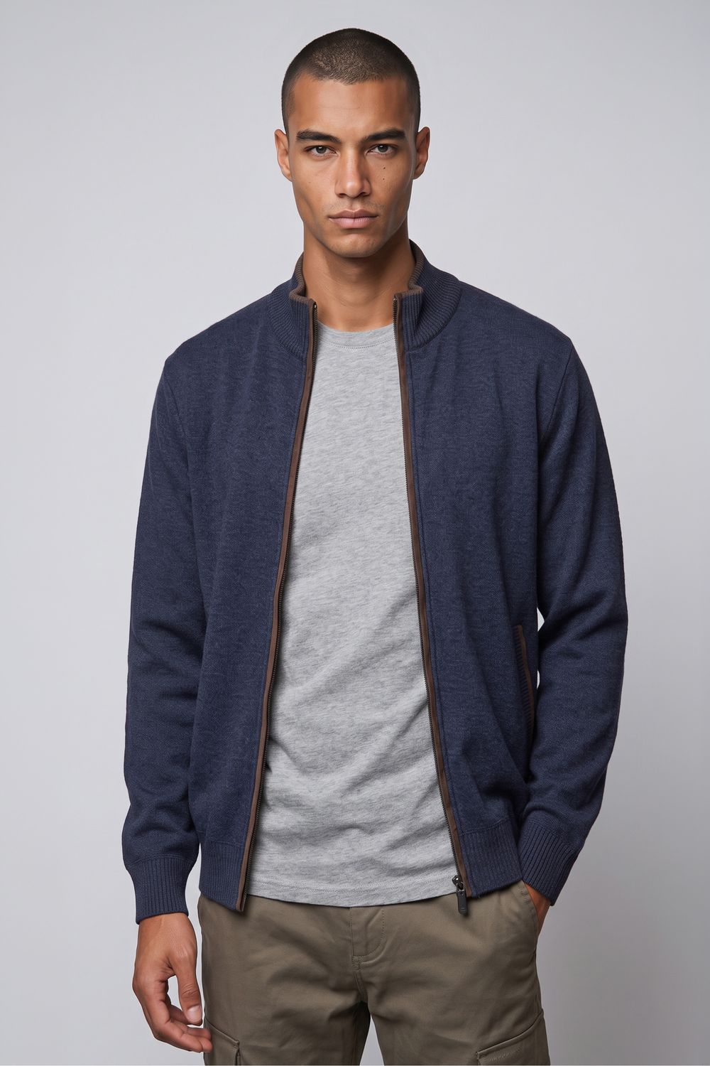 Point Zero Bonded Full Zip Sweater - 7768500