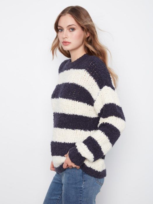 Charlie B Striped Sweater C2027-693C-P117