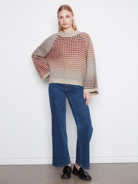 Charlie B Mock Neck Knit Sweater C2071-773C-P152