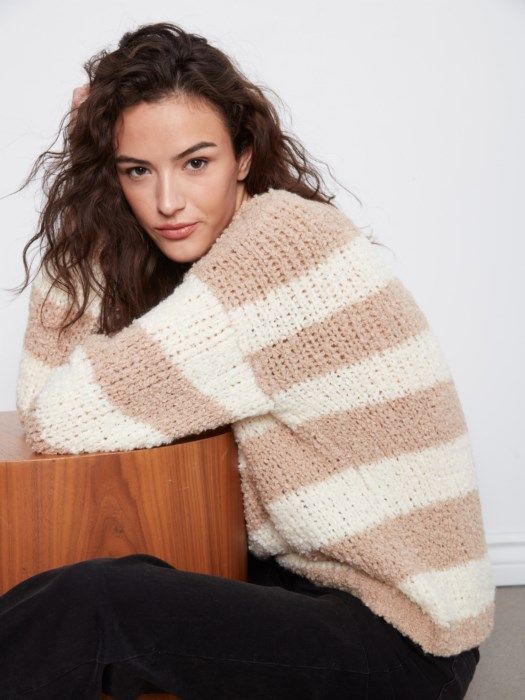 Charlie B Striped Sweater C2027-693C-P074