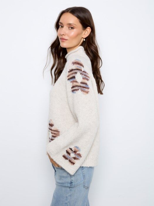Charlie B Floral Sweater C2071-803C-P859