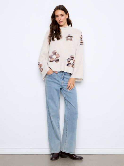 Charlie B Floral Sweater C2071-803C-P859