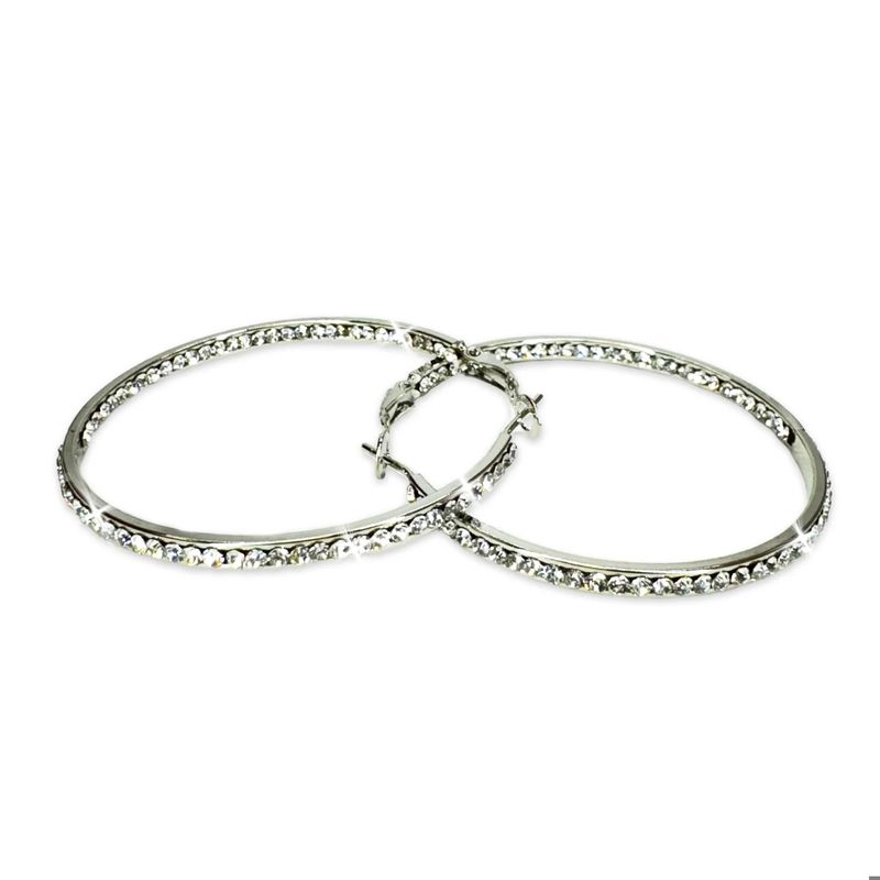 Inside Out Crystal Hoop Earrings JKE376.SI