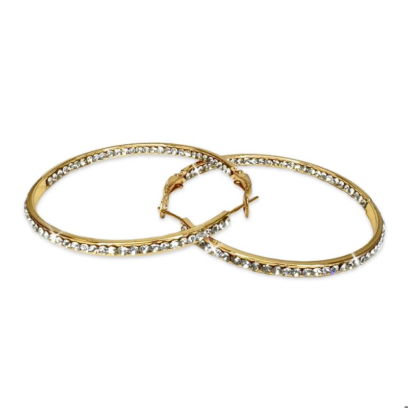 Inside Out Crystal Hoop Earrings JKE376.GO