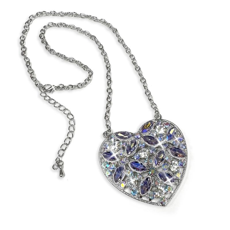 Purple AB Heart Necklace JKN728.ABPU