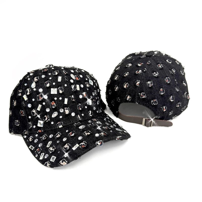 Black Sparkle Crystal Ball Cap JKHT102.BL