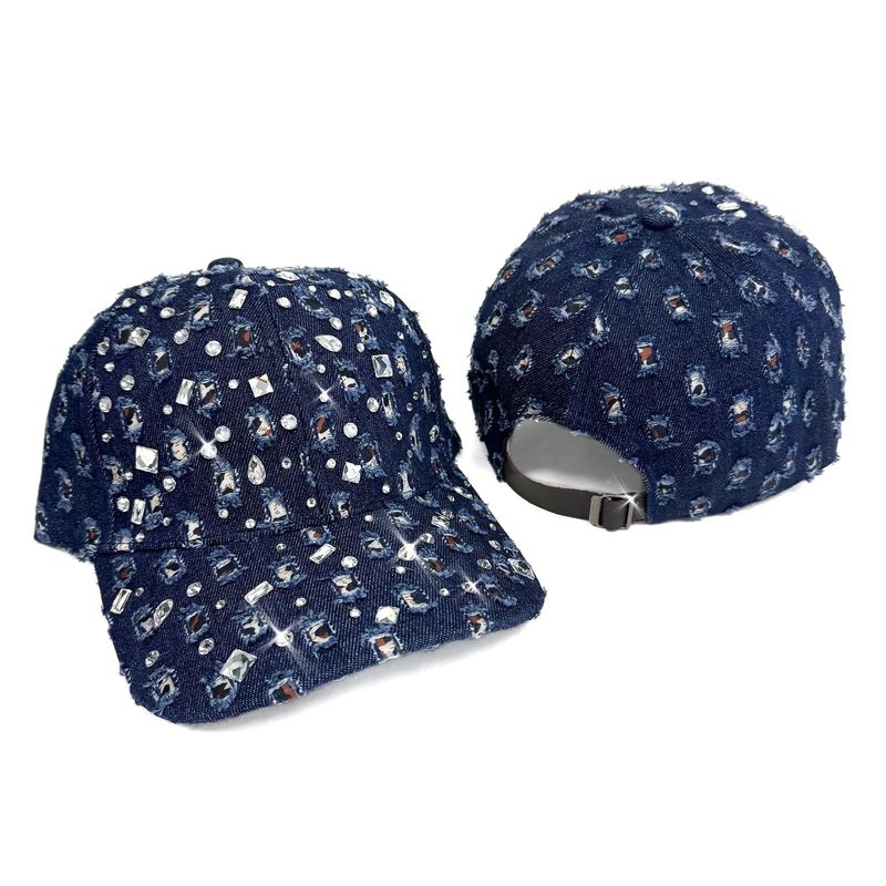 Blue Sparkle Crystal Ball Cap JKHT102.BL