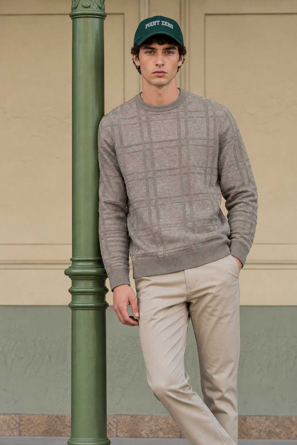 Point Zero Crew Neck Textured Sweater 7763487