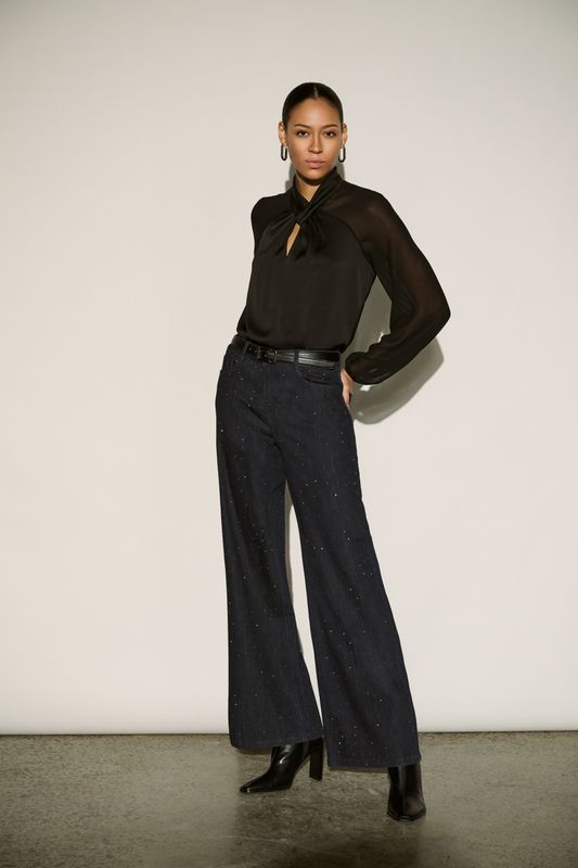 Ribkoff Rhinestone Wide-Leg Jean 254921W26