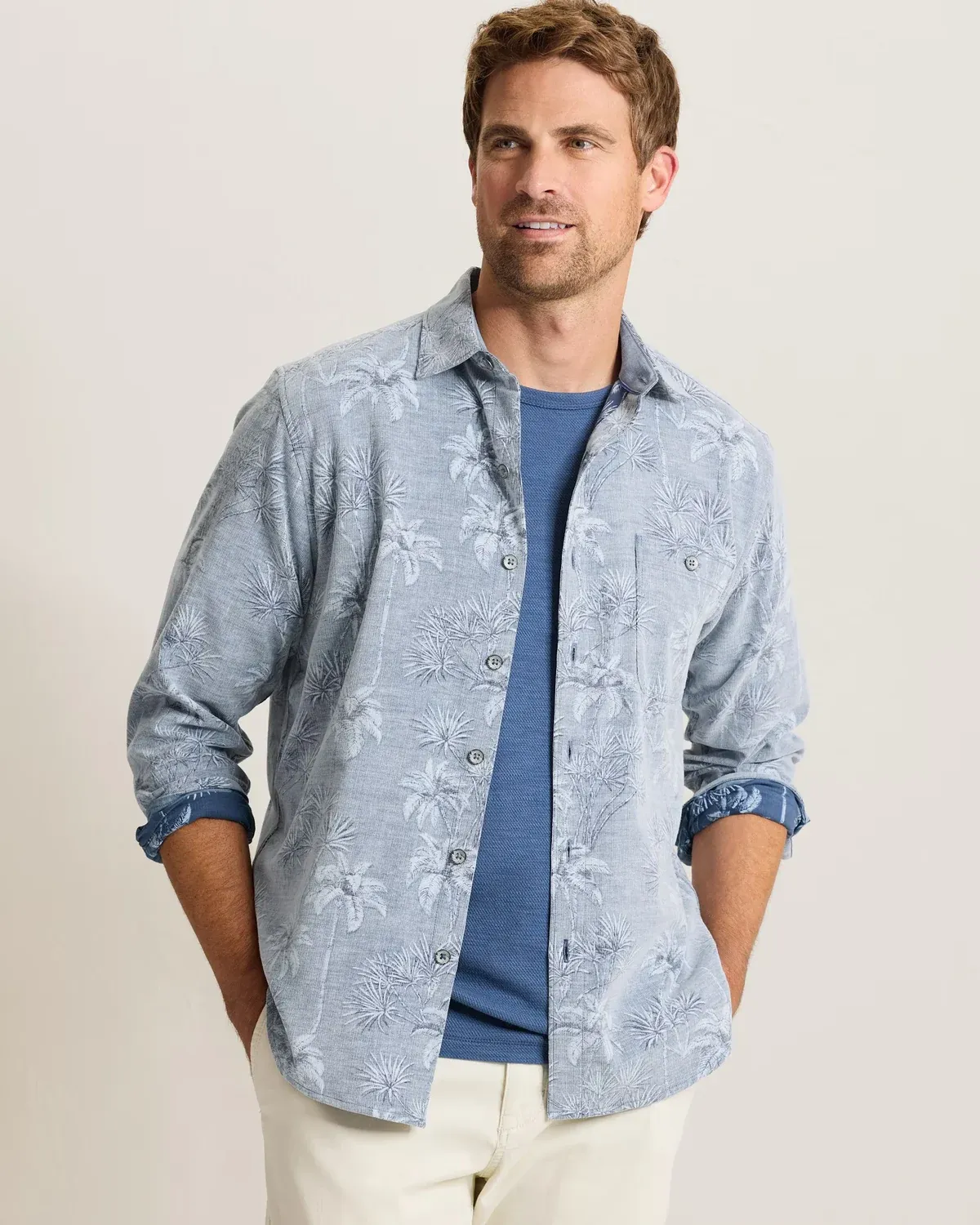 T. Bahama Coastline Cord Indigo L/S Shirt