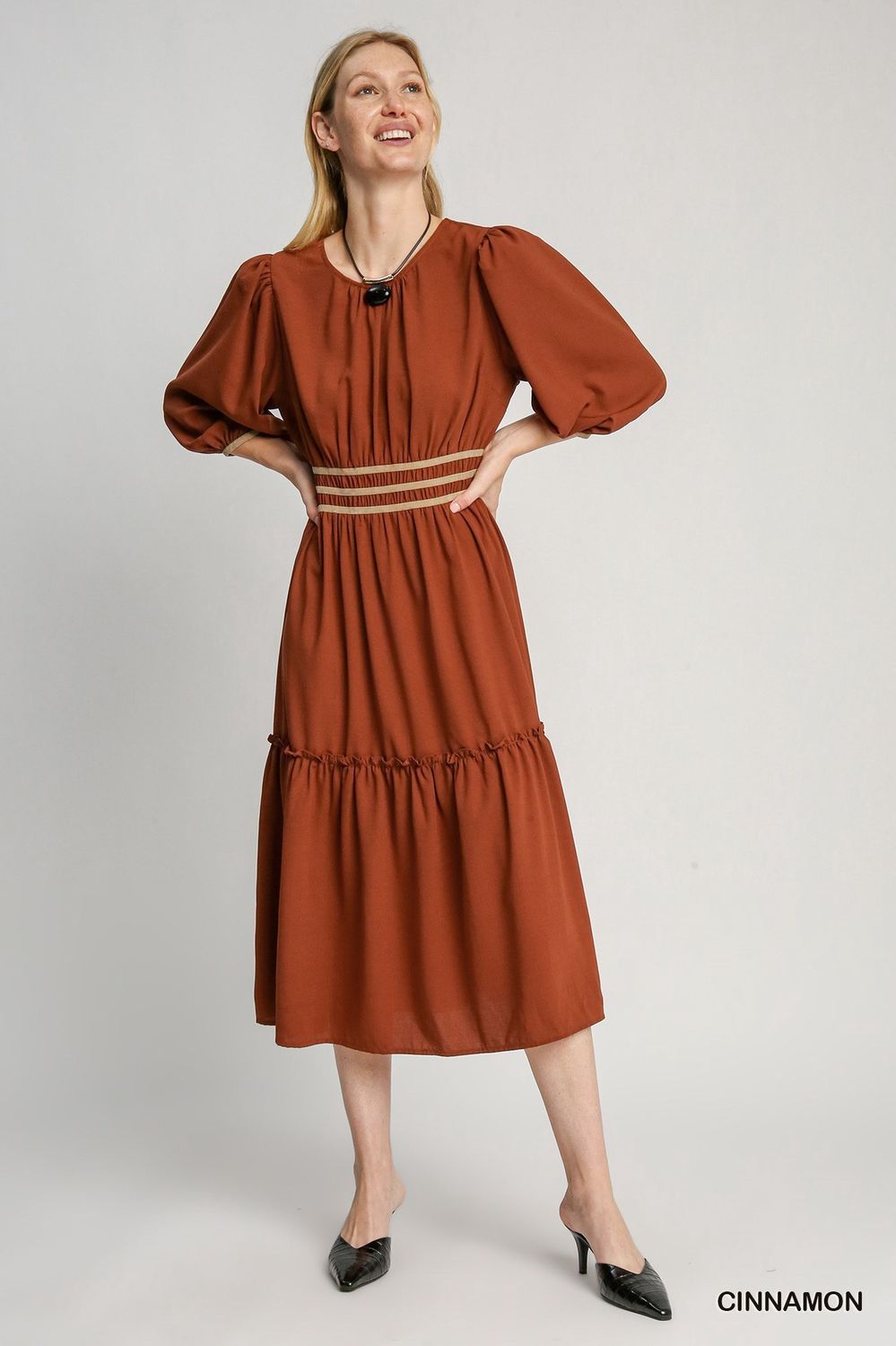 Round Neck Midi Dress