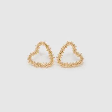 Textured Open Heart Earrings