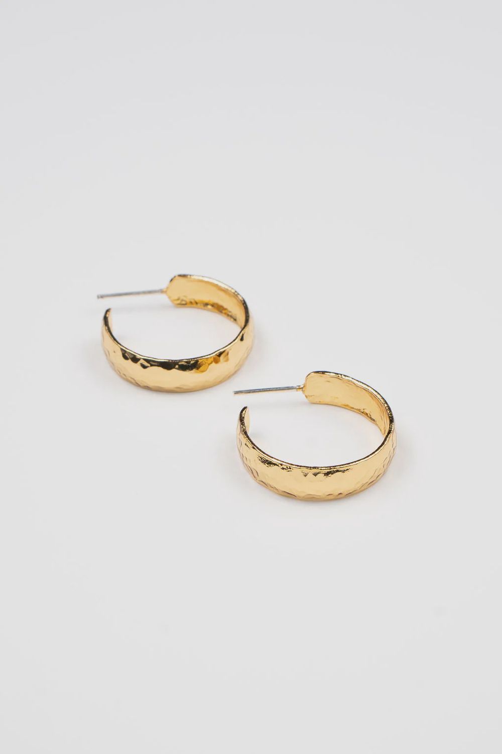 Hammered Hoops 24K Gold
