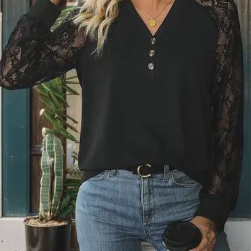 Lace Patchwork L/S Top