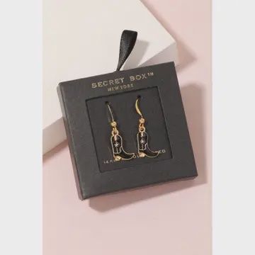 Cowboy Boot Earrings - 14k Dipped